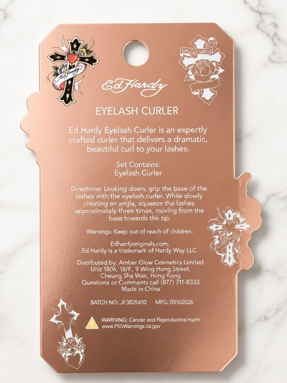 Ed Hardy Rose Gold Eyelash Curler Beauty Tool New in Package